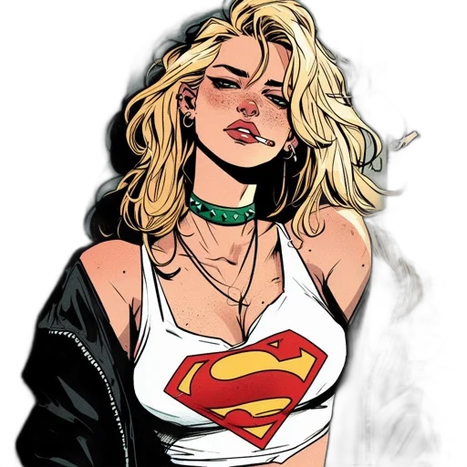 comic book art, cartoon, concept art, fantasy art, female, character, long, blonde transparent PNG cut-out