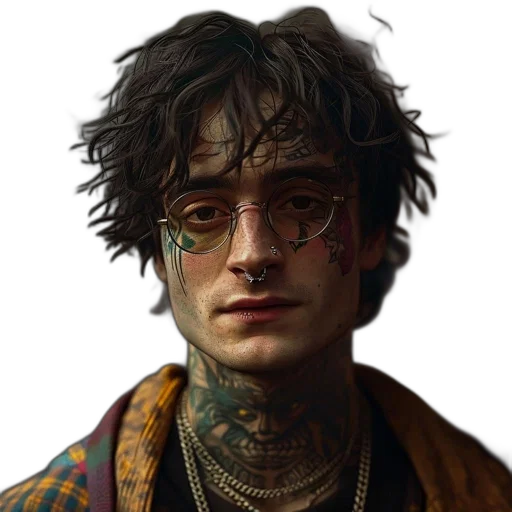 face, animal, jacket, jewelry, photorealistic, fantasy art, concept art, cyberpunk transparent PNG cut-out