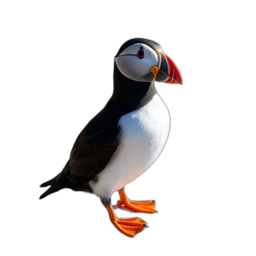 animal, staff, creature, crown, 3d render, concept art, photorealistic, puffin transparent PNG cut-out