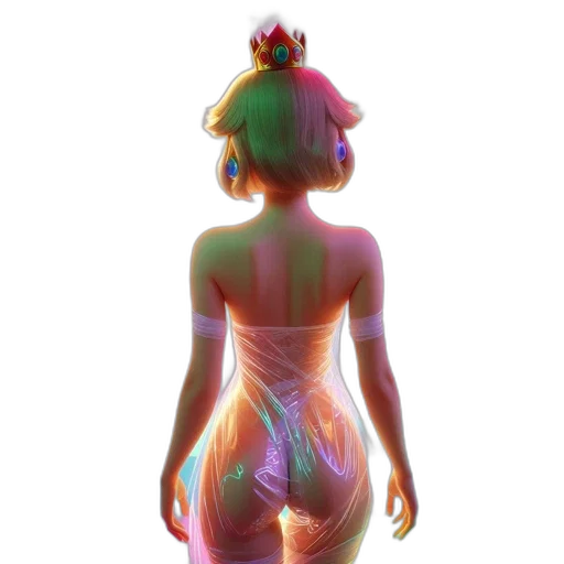 dress, crown, creature, flower, concept art, vaporwave, 3d render, pixel art transparent PNG cut-out