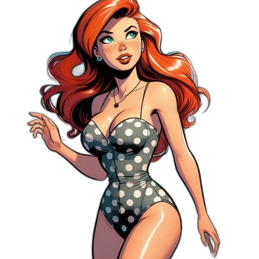 dress, comic book art, cartoon, concept art, fantasy art, vibrant, animated, female transparent PNG cut-out