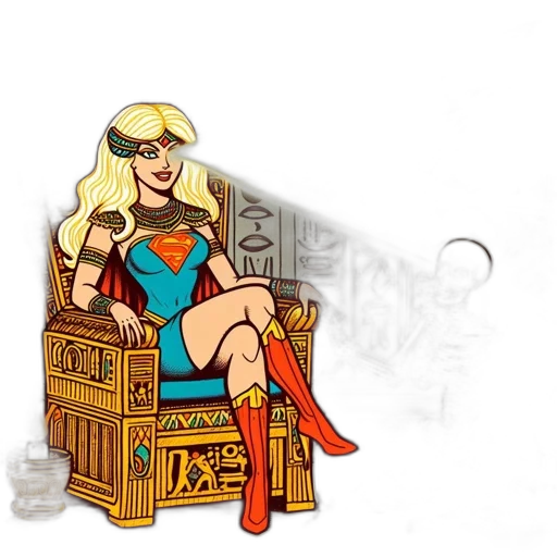 comic book art, cartoon, concept art, fantasy art, egyptian-styled, figure, woman, occupies transparent PNG cut-out