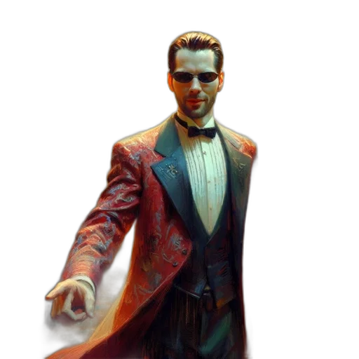 jacket, concept art, comic book art, photorealistic, cyberpunk, red, man, luxurious transparent PNG cut-out