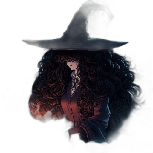 hat, hair, mask, creature, watercolor, fantasy art, concept art, pixel art transparent PNG cut-out