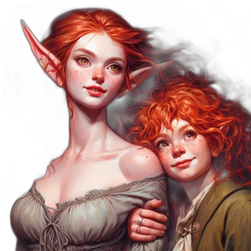 fantasy art, concept art, comic book art, photorealistic, fire, red, two, women transparent PNG cut-out
