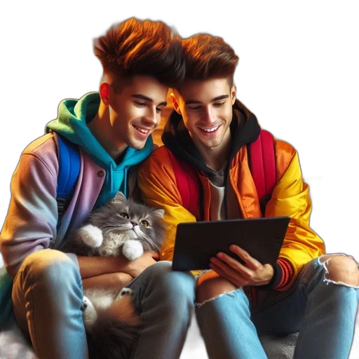 jacket, watercolor, photorealistic, concept art, cartoon, neon lights, colorful, two transparent PNG cut-out