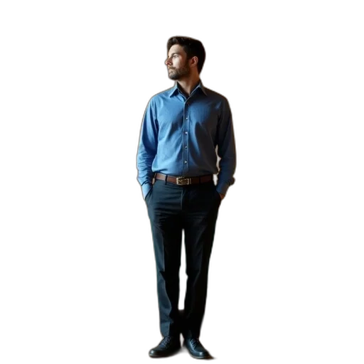 staff, jacket, robot, face, 3d render, concept art, pixel art, photorealistic transparent PNG cut-out