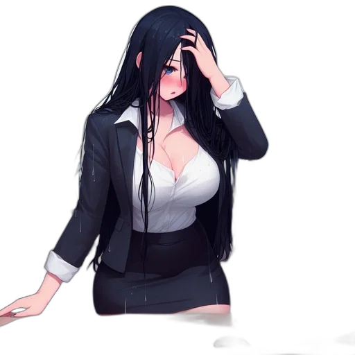 jacket, dress, staff, concept art, anime, fantasy art, pixel art, rain transparent PNG cut-out