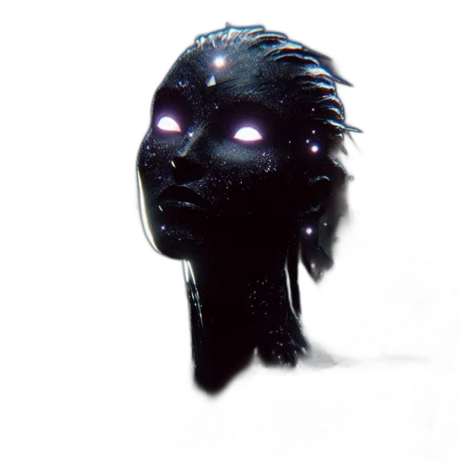 mask, face, creature, hair, concept art, cyberpunk, 3d render, fantasy art transparent PNG cut-out