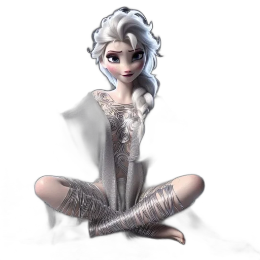 dress, jewelry, concept art, fantasy art, 3d render, cartoon, monochrome, still transparent PNG cut-out