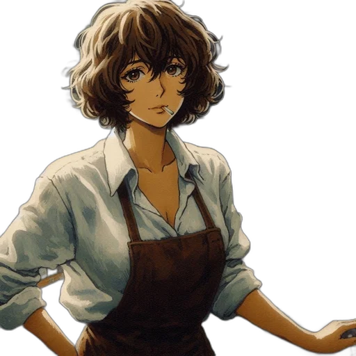 staff, dress, face, weapon, anime, pixel art, concept art, photorealistic transparent PNG cut-out