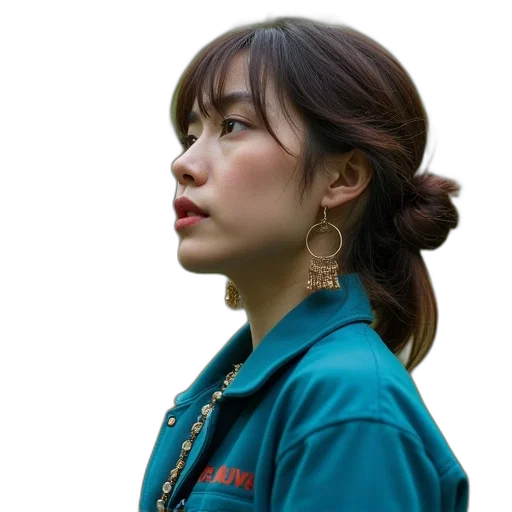 jacket, staff, face, jewelry transparent PNG cut-out