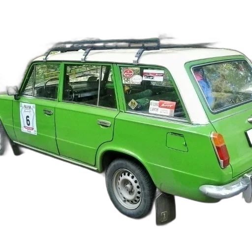 car, 3d render, photorealistic, green, white, roof, number, door transparent PNG cut-out