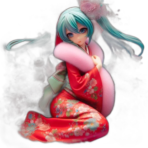 dress, anime, photorealistic, fantasy art, concept art, fog, pastel, blue transparent PNG cut-out