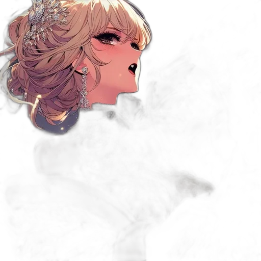 crown, mask, face, dress, watercolor, anime, concept art, fantasy art transparent PNG cut-out