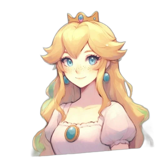 crown, dress, staff, face, pixel art, anime, concept art, watercolor transparent PNG cut-out