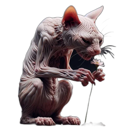 creature, animal, staff, concept art, 3d render, photorealistic, fantasy art, hairless transparent PNG cut-out