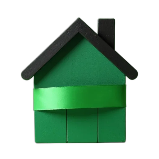 building, furniture, 3d render, concept art, green, house, black, roof transparent PNG cut-out