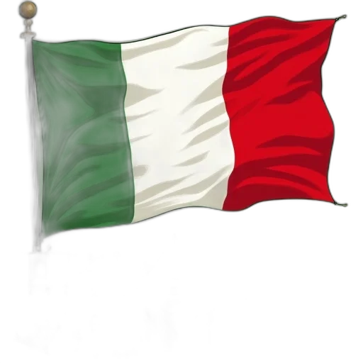 staff, detailed, illustration, red, white, striped, italian, flag transparent PNG cut-out