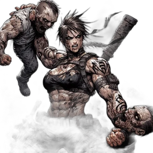 concept art, comic book art, fantasy art, pixel art, fierce, female, warrior, clad transparent PNG cut-out