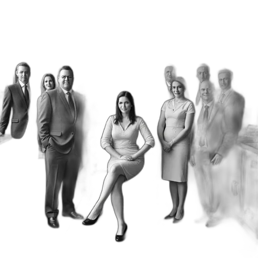 staff, concept art, photorealistic, 3d render, black, white, photograph, group transparent PNG cut-out