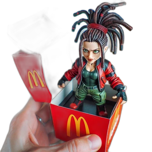 food, concept art, cyberpunk, 3d render, vaporwave, image, displays, mcdonald transparent PNG cut-out
