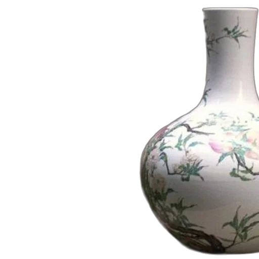 bottle, photorealistic, 3d render, two, identical, vases, floral, designs transparent PNG cut-out