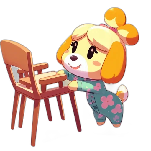 furniture, staff, animal, creature, pixel art, concept art, anime, cartoon transparent PNG cut-out