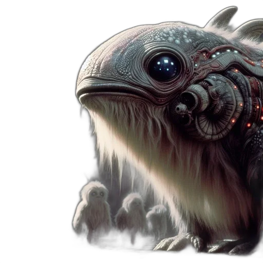 creature, mask, robot, animal, concept art, fantasy art, photorealistic, 3d render transparent PNG cut-out