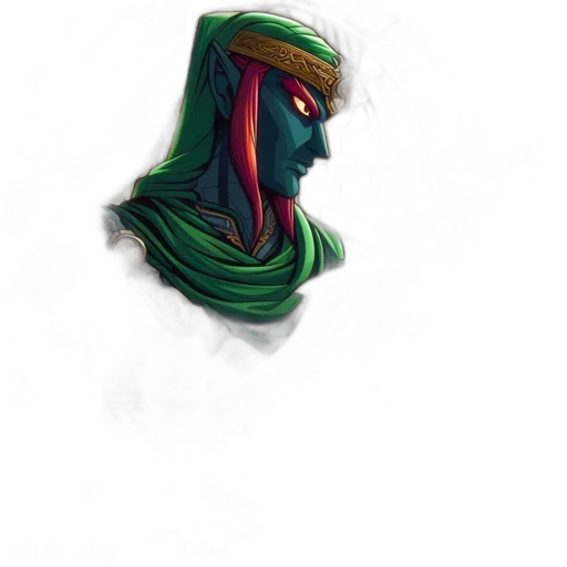 mask, face, creature, hat, concept art, fantasy art, watercolor, pixel art transparent PNG cut-out