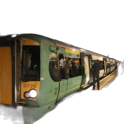 car, photorealistic, 3d render, concept art, green, train, number, 377 transparent PNG cut-out