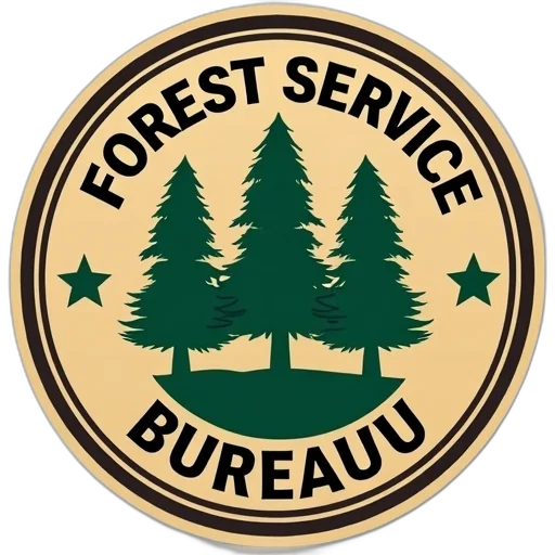 staff, forest, service, bureau, badge, sticker transparent PNG cut-out