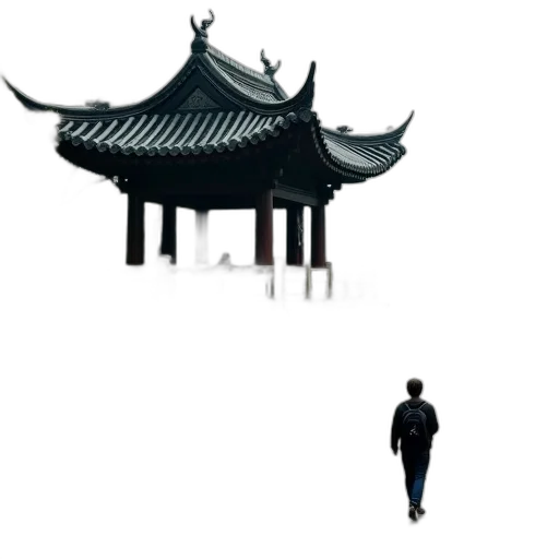 umbrella, building, dragon, staff, concept art, photorealistic, pixel art, 3d render transparent PNG cut-out