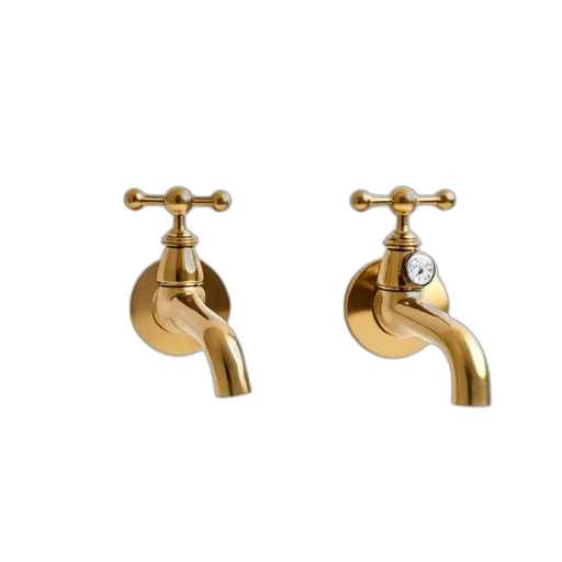 jewelry, pair, golden, bathroom, faucets, modern, design, featuring transparent PNG cut-out