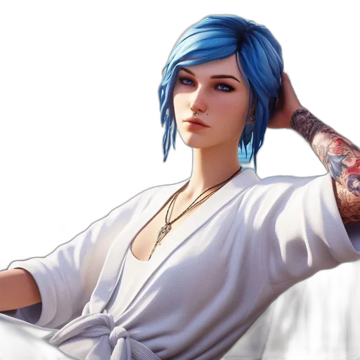 staff, jewelry, concept art, fantasy art, photorealistic, cyberpunk, blue, woman transparent PNG cut-out