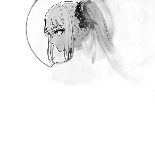 mask, crown, face, hair, anime, concept art, pencil sketch, comic book art transparent PNG cut-out