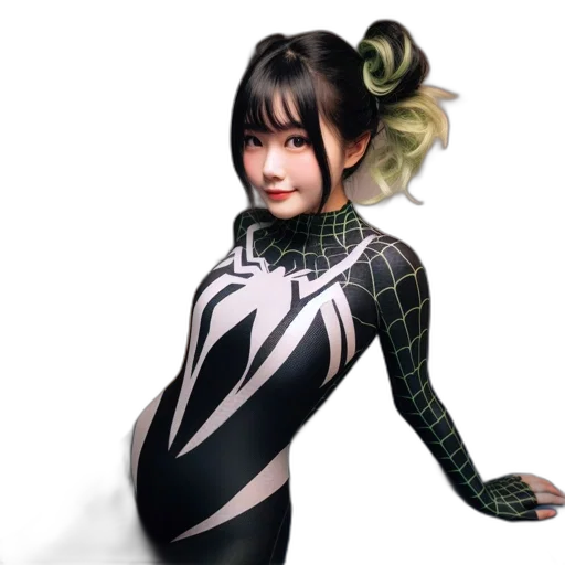 robot, hair, dress, mask, 3d render, concept art, anime, comic book art transparent PNG cut-out
