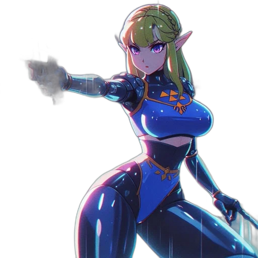 weapon, robot, dress, sword, concept art, cyberpunk, fantasy art, pixel art transparent PNG cut-out