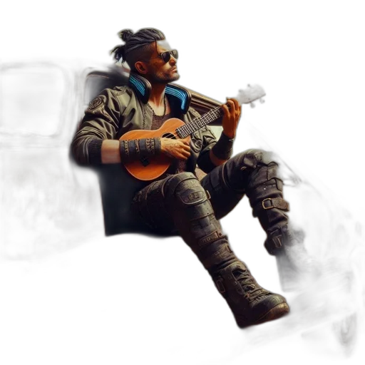 jacket, concept art, pixel art, fantasy art, photorealistic, man, leather, dreadlocked transparent PNG cut-out
