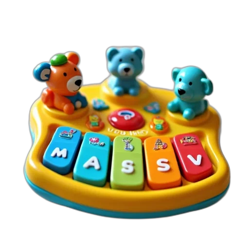 3d render, concept art, underwater, blue, colorful, children, toy, musical transparent PNG cut-out