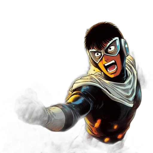mask, face, comic book art, concept art, 3d render, anime, golden, young transparent PNG cut-out
