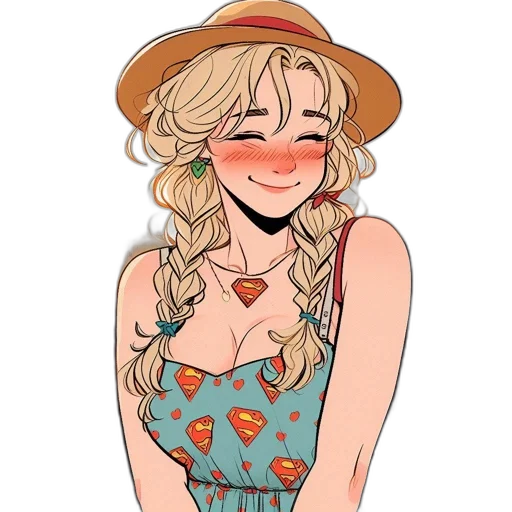 dress, hat, cartoon, watercolor, anime, pixel art, colorful, red transparent PNG cut-out