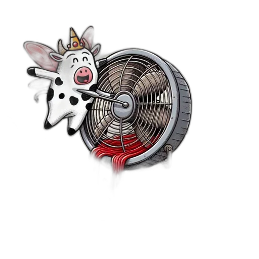 creature, animal, cartoon, concept art, 3d render, winged, cow-angel, stands transparent PNG cut-out