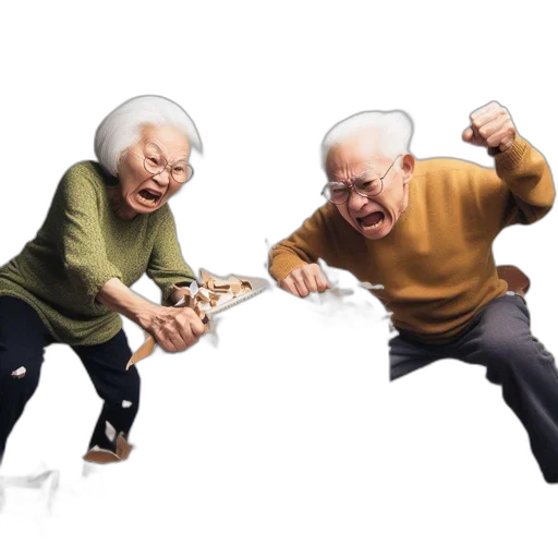 concept art, 3d render, photorealistic, outer space, two, seniors, white-backdropped, room transparent PNG cut-out