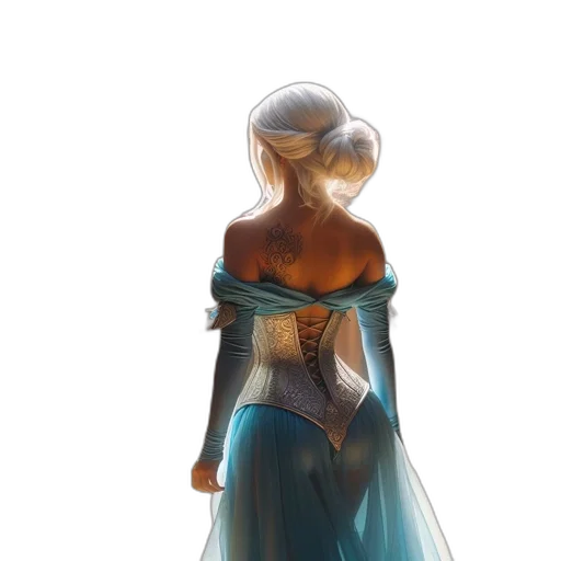 dress, mask, crown, face, concept art, fantasy art, comic book art, watercolor transparent PNG cut-out