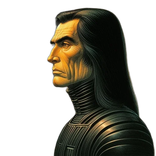 face, hair, robot, staff, photorealistic, concept art, comic book art, fantasy art transparent PNG cut-out