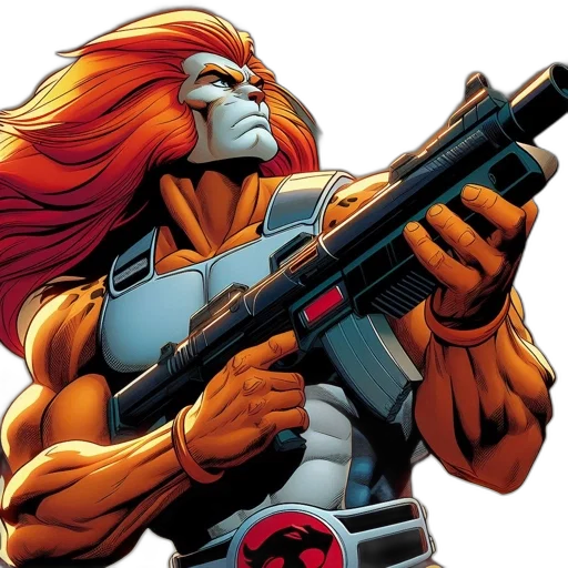 weapon, comic book art, concept art, animated, figure, features, tall, muscular transparent PNG cut-out
