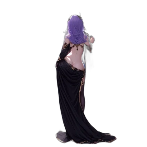 dress, hat, staff, crown, concept art, 3d render, fantasy art, artistically transparent PNG cut-out
