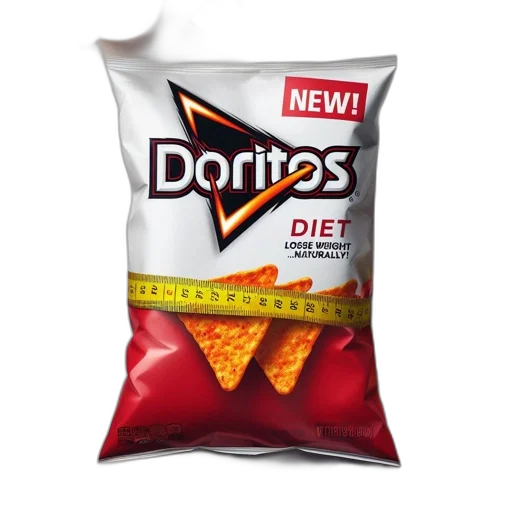 food, photorealistic, 3d render, bag, doritos, diet, flavor, displayed transparent PNG cut-out
