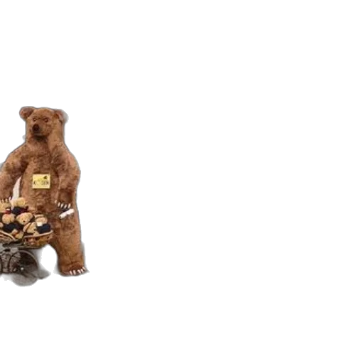 food, 3d render, charming, street, scene, large, teddy, bear transparent PNG cut-out